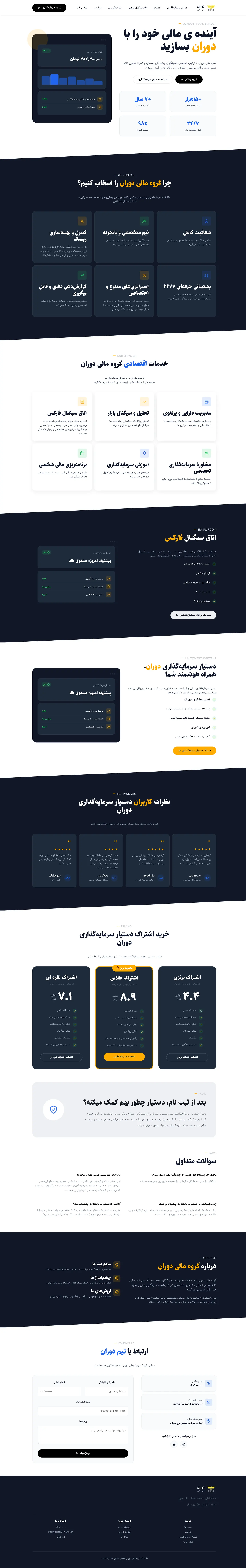 نمای کامل رابط کاربری گروه مالی و اقتصادی دوران